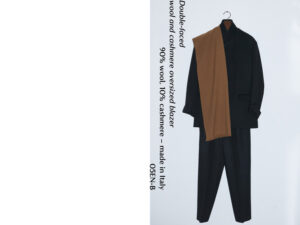 Cristaseya edition 11, catalogue, double-faced wool and cashmere oversize blazer, photo by Andrea Spotorno.