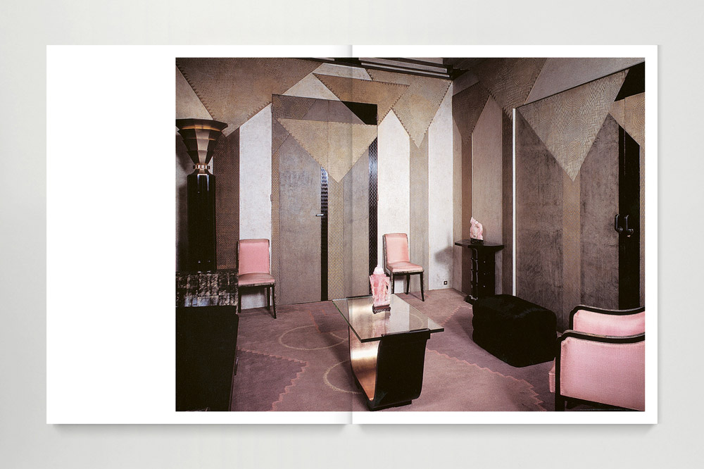 Jean Dunand book, Boudoir in pink and silver lacquer, 1936, double spread