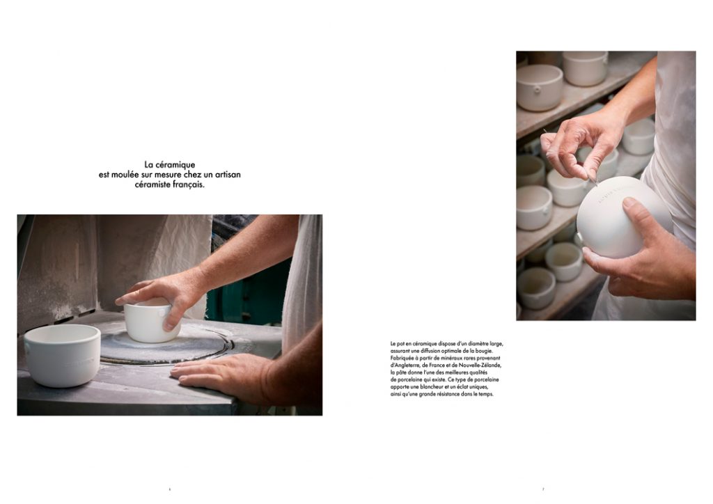 Louis Vutton press release, Les parfums pour la maison Louis Vuitton, press release, candles making of, double spread