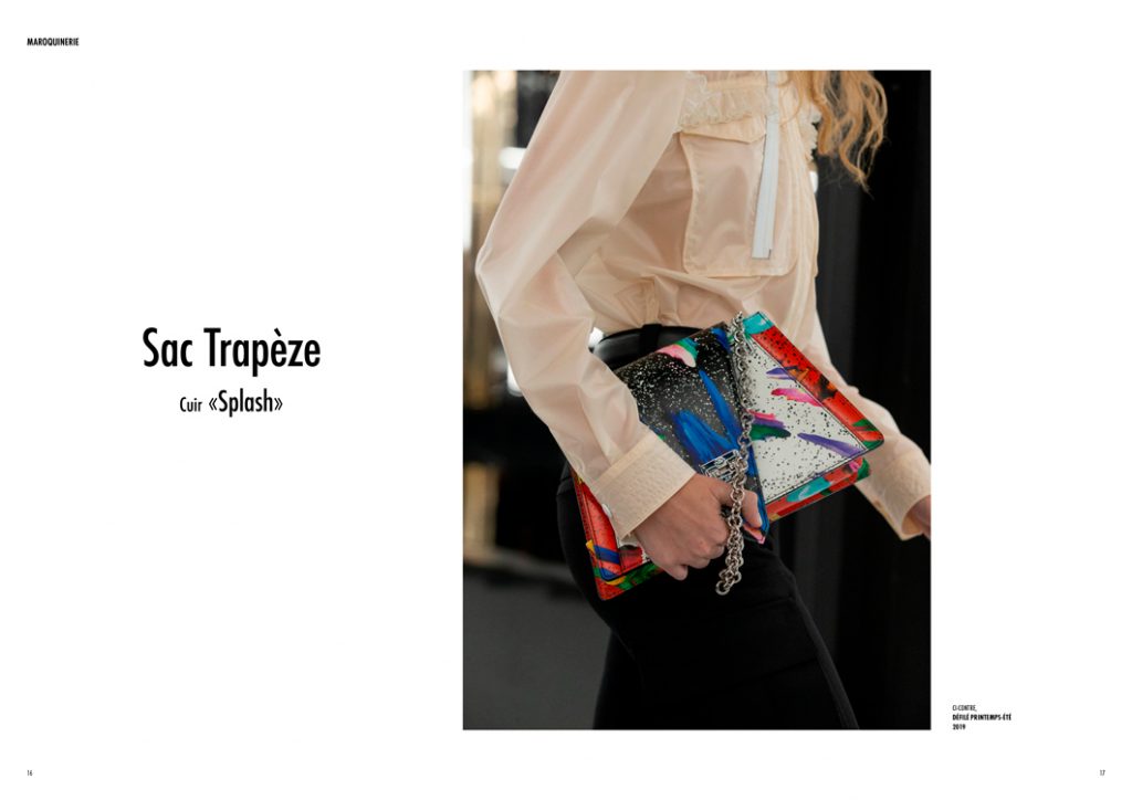 Louis Vutton press release, Savoir-faire Louis Vuitton PE19, sac trapèze ciur Splash, double spread